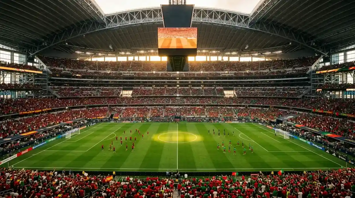 AT&T Stadium przed meczem Hiszpania - Portugalia w 1/8 finału Mundialu 2026