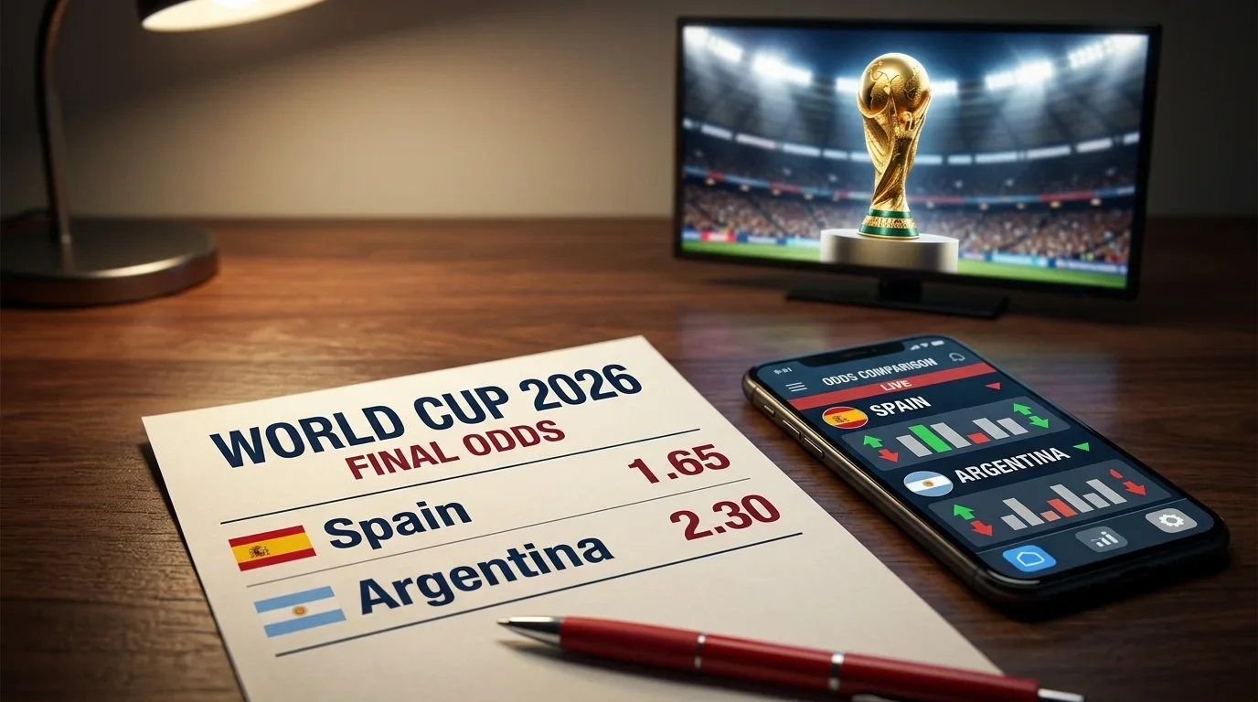 Tabela kursów zwycięzcy MŚ 2026 — Hiszpania i Argentyna