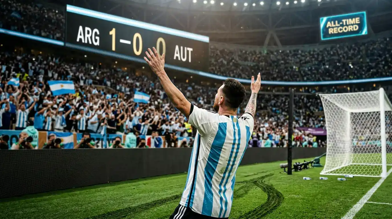 Lionel Messi po rekordowym golu w meczu Argentyna - Austria na Mundialu 2026